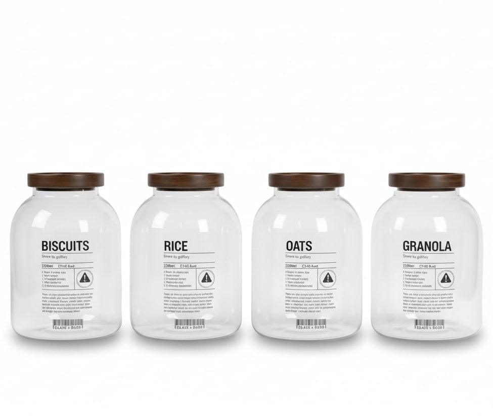 Oval pantry Jars Set of 4 -2000ML