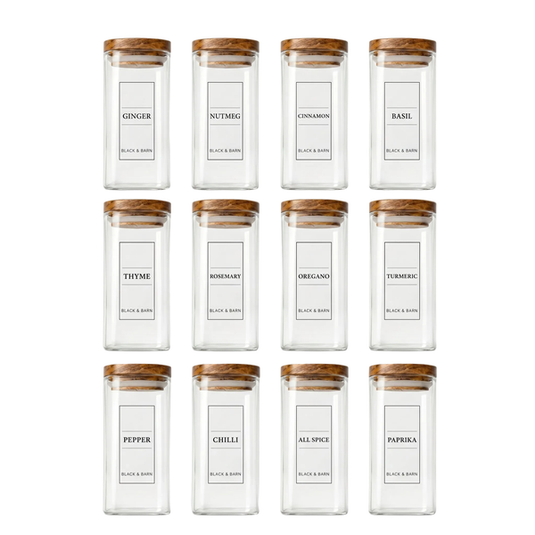 Set of 12 luxury spice Jars